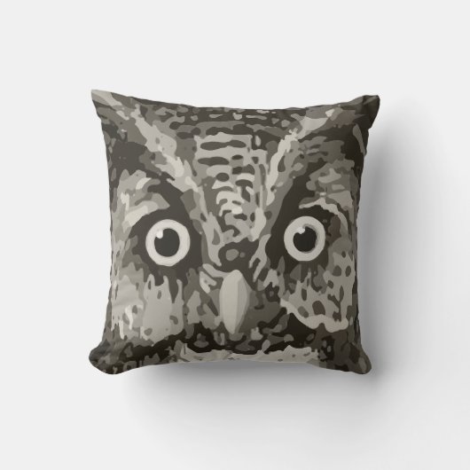 Kute Owl Grey Gender Neutral New Baby Room Kussen (Voorkant)