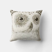 Kute Owl Grey Gender Neutral New Baby Room Kussen (Achterkant)