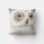 Kute Owl Grey Gender Neutral New Baby Room Kussen (Voorkant)