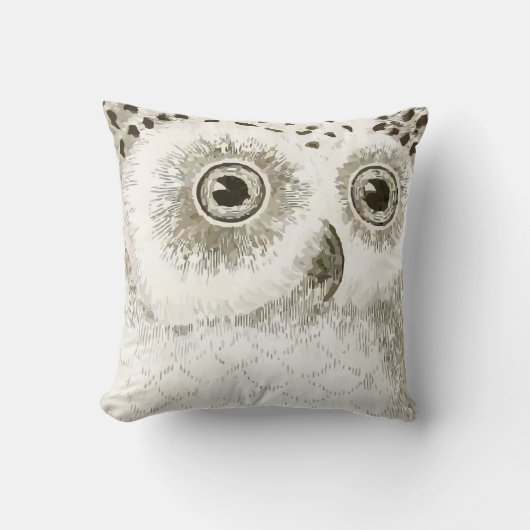 Kute Owl Grey Gender Neutral New Baby Room Kussen (Voorkant)