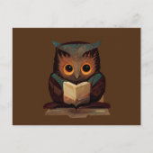 Kute Owl Het lezen van een boek Briefkaart (Voorkant)