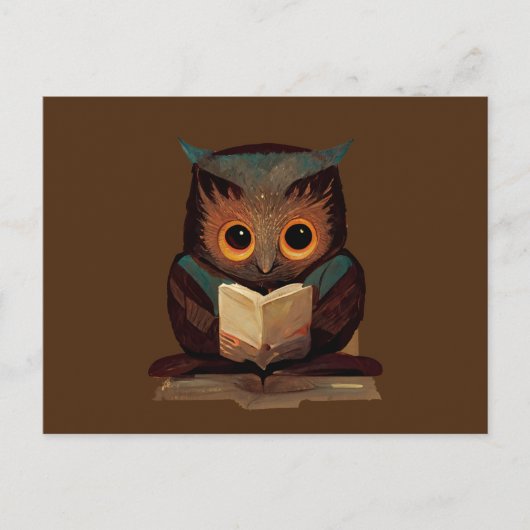 Kute Owl Het lezen van een boek Briefkaart (Voorkant)