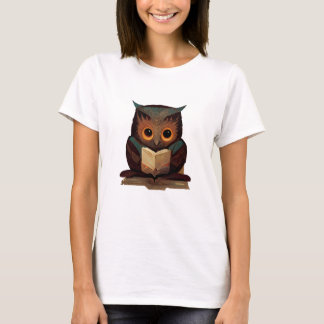 Kute Owl Het lezen van een boek T-shirt