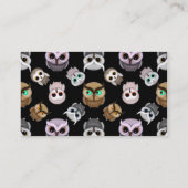 Kute Owl-illustraties op zwarte achtergrond Visitekaartje (Achterkant)