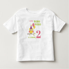 Kute Owl Kijk wie er 2 2e verjaardag draait Kinder Shirts