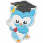 Kute Owl, Little Owl, Baby Owl, Afstuderen Owl Sticker (Voorkant)