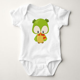 Kute Owl, Little Owl, Baby Owl, Owl met Scarf Romper