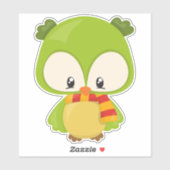 Kute Owl, Little Owl, Baby Owl, Owl met Scarf Sticker (Vel)