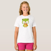 Kute Owl, Little Owl, Baby Owl, Owl met Scarf T-shirt (Voorkant volledig)