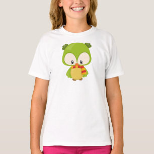 Kute Owl, Little Owl, Baby Owl, Owl met Scarf T-shirt