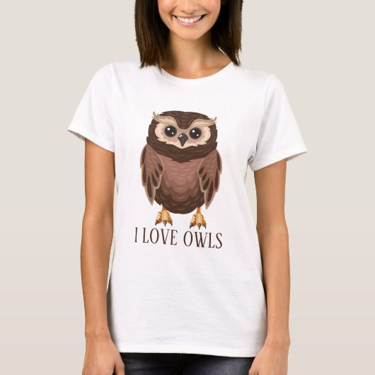 Kute owl lovers voegen tekst toe t-shirt (Voorkant)