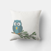 Kute Owl met eyeglasses op een takdouanenaam Kussen (Achterkant)