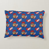Kute Owl met Red Beret en Heart Box Accent Kussen (Achterkant)