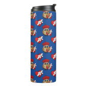 Kute Owl met Red Beret en Heart Box Thermosbeker (Gedraaid links)