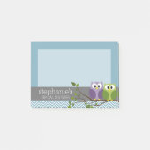 Kute Owl op bijkantoor - Blue Baby Boy Shower Post-it® Notes (Voorkant)