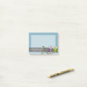Kute Owl op bijkantoor - Blue Baby Boy Shower Post-it® Notes (Op bureau)