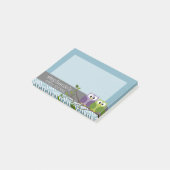 Kute Owl op bijkantoor - Blue Baby Boy Shower Post-it® Notes (Schuin)