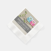 Kute Owl op Branch Baby Girl of Boy Shower Servet (Hoek)