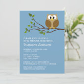 Kute Owl op Branch Baby Shower Kaart (Staand voorkant)