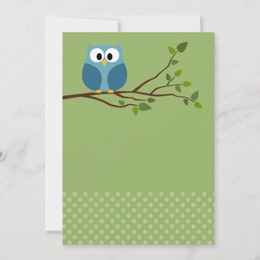Kute Owl op Branch Baby Shower Kaart (Achterkant)