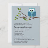 Kute Owl op Branch Baby Shower Kaart (Voorkant)