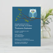 Kute Owl op Branch Baby Shower Kaart (Staand voorkant)