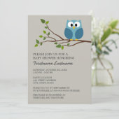 Kute Owl op Branch Baby Shower Kaart (Staand voorkant)