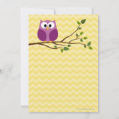 Kute Owl op Branch en chevrons Baby Girl Shower Kaart (Achterkant)