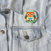 Kute Owl op een Tak Ronde Button 5,7 Cm (In situ)