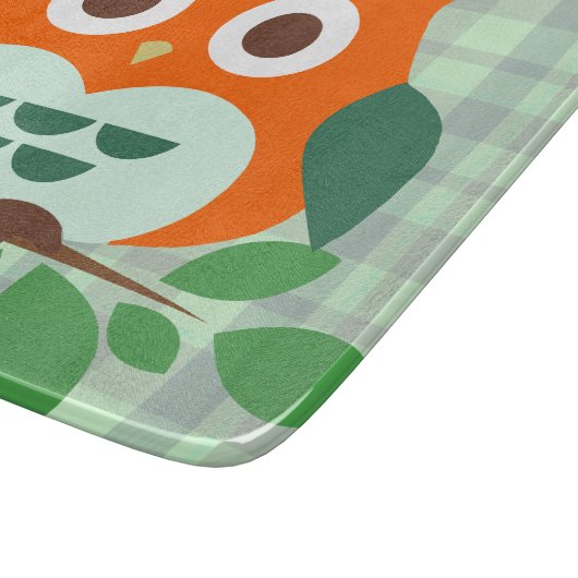 Kute Owl op een Tak Snijplank (Hoek)