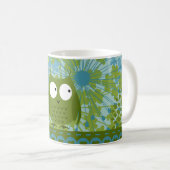 Kute Owl op hartlint met Floral Pattern Koffiemok (Voorkant rechts)
