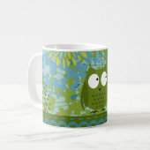 Kute Owl op hartlint met Floral Pattern Koffiemok (Voorkant links)