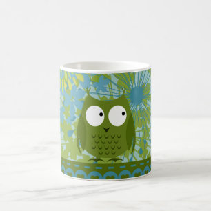 Kute Owl op hartlint met Floral Pattern Koffiemok