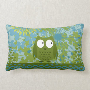 Kute Owl op hartlint met Floral Pattern Kussen