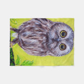 Kute Owl Painting Fleece Deken (Voorkant (Horizontaal))