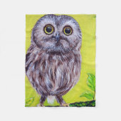 Kute Owl Painting Fleece Deken (Voorkant)
