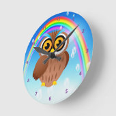 Kute Owl & regenboogklok Ronde Klok (Hoek)