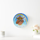 Kute Owl & regenboogklok Ronde Klok (Huis)
