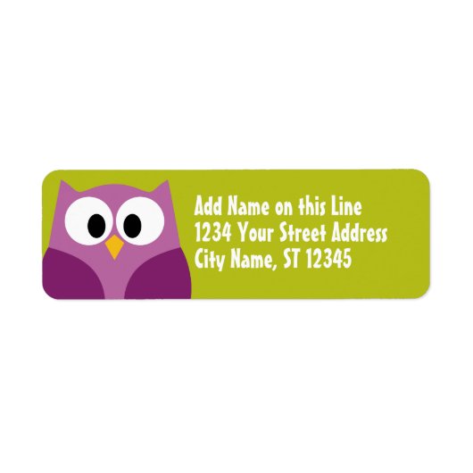 Kute Owl - Return Address Labels (Voorkant)