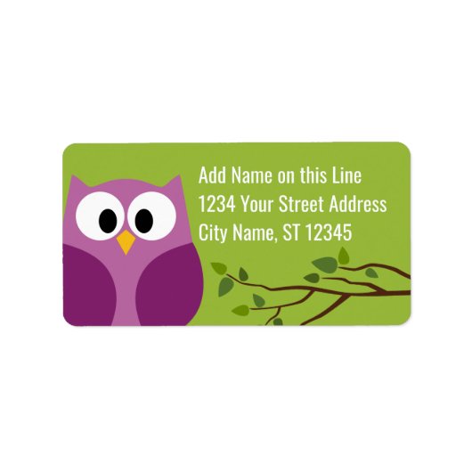 Kute Owl - Return Address Labels (Voorkant)