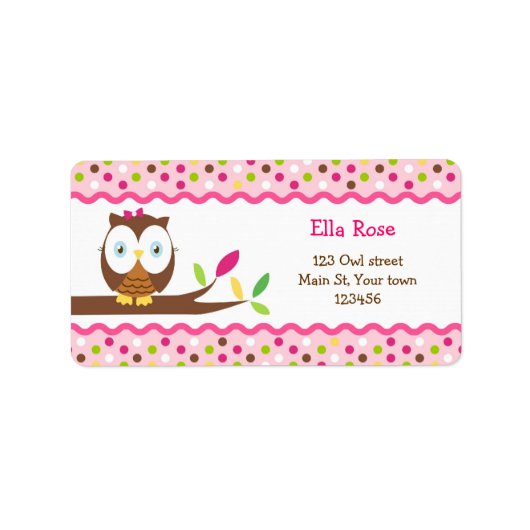 Kute Owl Return Address Labels (Voorkant)