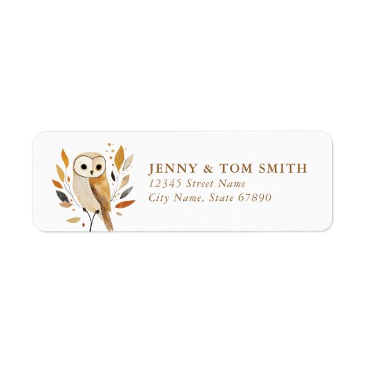 Kute Owl Return Address Labels (Voorkant)