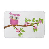 Kute Owl Roze op een Mat van de Bath van de Tak (Voorkant)