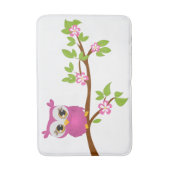 Kute Owl Roze op een Mat van de Bath van de Tak (Voorkant Verticaal)