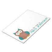 Kute Owl van het bureau van het Notitieblok van de (Schuin)