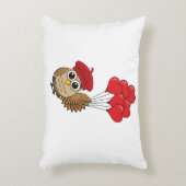 Kute Owl vliegen met hartballonnen Accent Kussen (Voorkant(Verticaal))