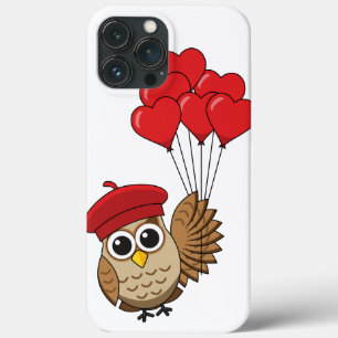 Kute Owl vliegen met hartballonnen Case-Mate iPhone Case