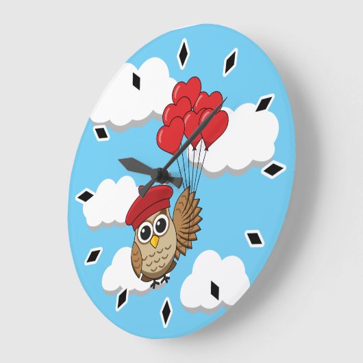 Kute Owl vliegen met hartballonnen Grote Klok (Hoek)