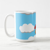 Kute Owl vliegen met hartballonnen Koffiemok (Links)