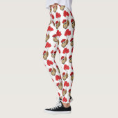 Kute Owl vliegen met hartballonnen Leggings (Links)